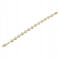 Piękna bransoletka Kółeczka z cyrkoniami miedź pozłacana 17 + 2cm