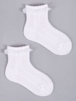 SKARPETY NIEMOWLĘCE AŻUROWE FALBANKA SKL-0008 6-9 biały