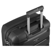 średnia, szara walizka z polipropylenu z wysuwaną rączką - peterson