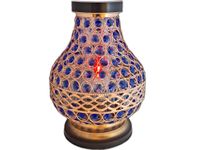 SOLAR SOLARNY FOTOWOLTAICZNY ZNICZ LAMPION NA GRÓB KARAFA VIP ZŁO-NIEBIESKA