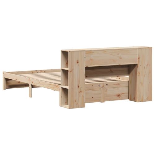 Łóżko z regałem, bez materaca, 120x200 cm, sosnowe na Arena.pl