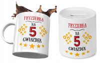 Dla Fryzjerki Zestaw Kubek + Skarbonka Prezent Z Nadrukiem Ze Zdjęciem