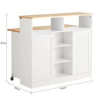 Szafka kuchenna kredens do kuchni kółka drzwi przesuwne biała komoda