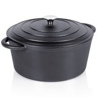 Garnek Żeliwny z Pokrywką Kociołek Brytfanka Brytfanna Okrągła 28 cm 5,9L