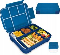 Lunchbox pudełko śniadaniowe z przegródkami i sztućcami,śniadaniówka 1330ml