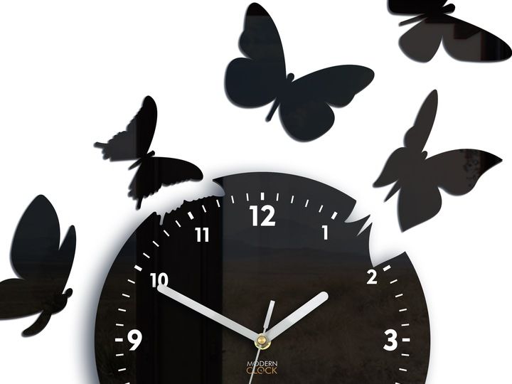 Zegar ścienny MOTYLE 14 czytelny i CICHY - Lustro zdjęcie 6