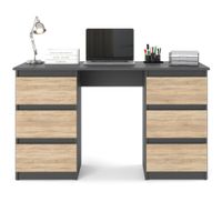 Biurko Komputerowe Do Pracy Szkolne Nowoczesne Szary Dąb Sonoma 120cm Ofi