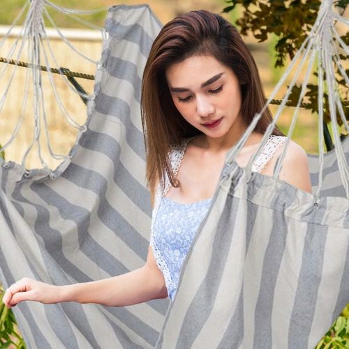 HAMAK FOTEL WISZĄCY OGRODOWY BRAZYLIJSKI BUJANY HUŚTAWKA KOKON SZARY na Arena.pl