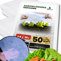 GRUBA WŁÓKNINA BIAŁA 1,6X10M 50G OTULINA OKRYCIOWA ZIMOWA FLIZELINA OSŁONA