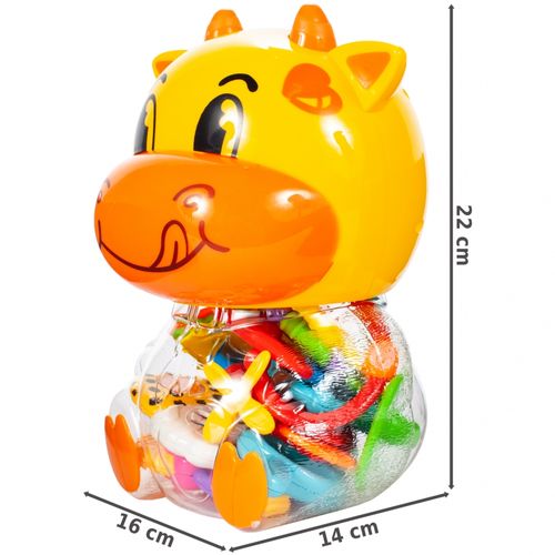 Grzechotki Gryzaki Zestaw dla Malucha + Pojemnik Skarbonka Krówka na Arena.pl