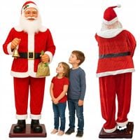 OGROMNY MIKOŁAJ 180cm FIGURA TAŃCZY ŚPIEW OZDOBA BOŻE NARODZENIE ŚWIĄTECZNA