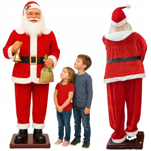 OGROMNY MIKOŁAJ 180cm FIGURA TAŃCZY ŚPIEW OZDOBA BOŻE NARODZENIE ŚWIĄTECZNA na Arena.pl
