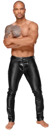 noir handmade l spodnie męskie czarne matowe z połyskującym przodem na Arena.pl