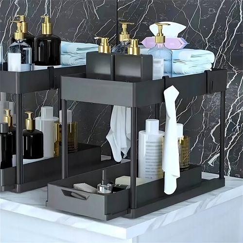 Dwupoziomowa Półka Regał Stojak Mocna pod Zlew Wysuwana do Kuchni na Arena.pl