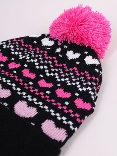 Czapka zimowa dziewczęca z pomponem serca 46-48 YOCLUB na Arena.pl