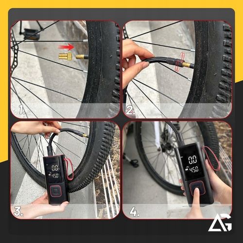 KOMPRESOR ROWEROWY SAMOCHODOWY AKUMULATOROWY POMPKA SPRĘŻARKA na Arena.pl