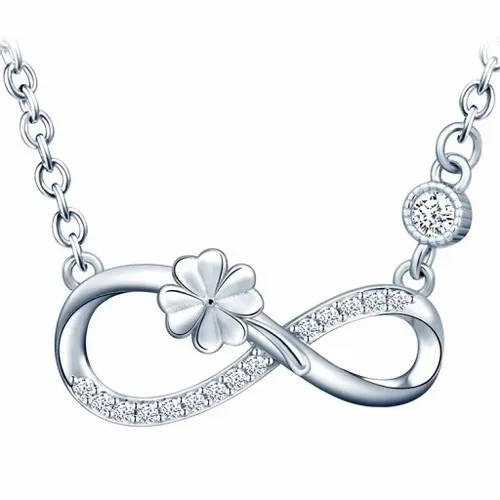 Komplet Biżuterii Srebrnej 925 Nieskończoność Koniczynka 3 element + GRAWER na Arena.pl