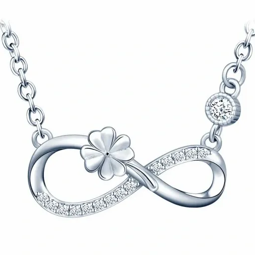 Komplet Biżuterii Srebrnej 925 Nieskończoność Koniczynka 3 element + GRAWER zdjęcie 15