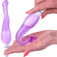 MASAŻER SZPAREK - CIENKI ANALNY WIBRATOR ŻELOWY FIOLETOWY