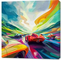 Obraz 100x100cm Wyścig Przy Barwach
