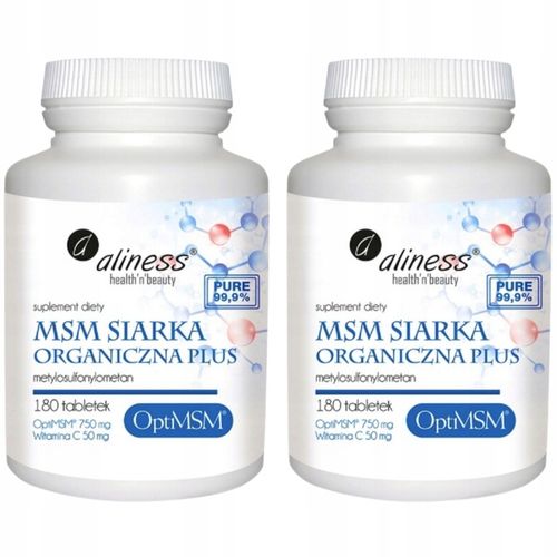 Aliness Opti MSM NAJCZYSTSZA SIARKA ORGANICZNA WIT.C STAWY CHRZĄSTKA 180tab na Arena.pl