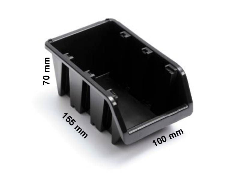 POJEMNIK MAGAZYNOWY 5 szt+ listwa pojemniki CZARNE zdjęcie 3