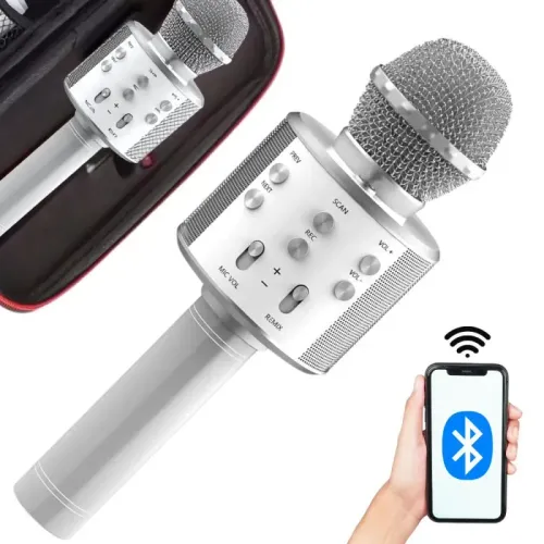 Mikrofon bezprzewodowy bluetooth głośnik karaoke z etui różne tryby na Arena.pl