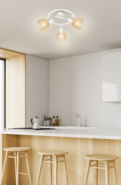 Atarri spirala 3x25W E14 biały+drewno zdjęcie 2