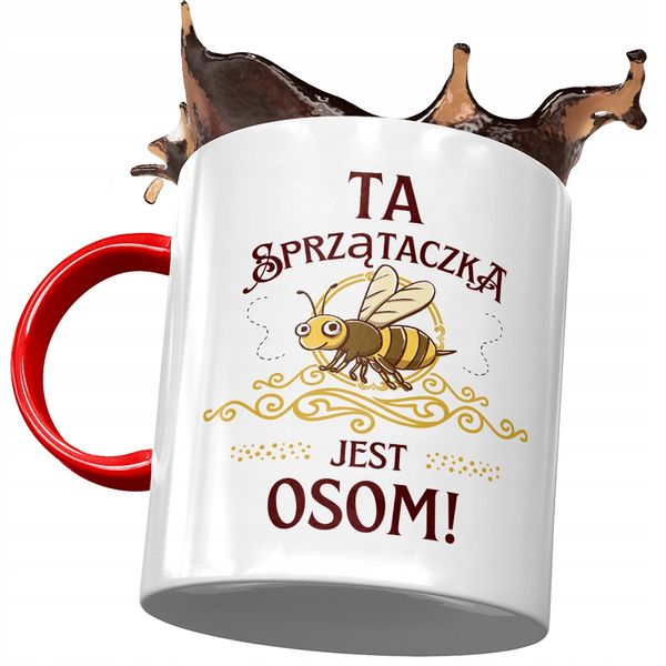 Kubek Czerwony Dla Sprzątaczki Jest Osom! Prezent Z Nadrukiem Ze Zdjęciem zdjęcie 1