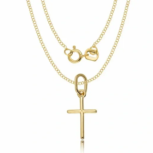 Łańcuszek Złoty 333 Krzyżyk Chrzest Komunia Grawer zdjęcie 9