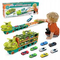 TOR SAMOCHODOWY CIĘŻARÓWKA DINOZAUR WYŚCIGOWY TRANSPORTER TRUCK WOOPIE