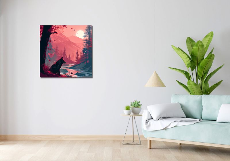 Obraz 70x70cm Wilk Przy Brzegu Lasu zdjęcie 2