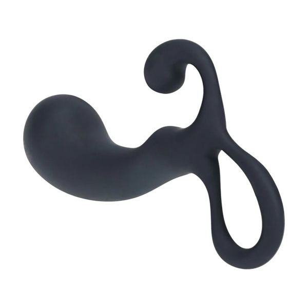 Bulb With Loop Silicone Prostate Massager - S - Black zdjęcie 4