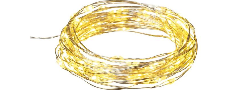 LAMPKI CHOINKOWE na DRUCIK 40 LED ŚWIATEŁKA MIKRO GIRLANDA CIEPŁY BIAŁY AA zdjęcie 3