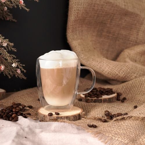 Szklanka Termiczna z Podwójną Ścianką do Kawy Herbaty Latte Napojów 300 ml na Arena.pl