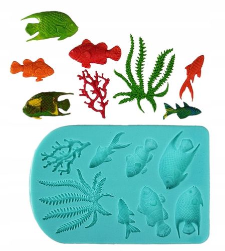 Forma silikonowa do masy cukrowej AKWARIUM Rybki na Arena.pl