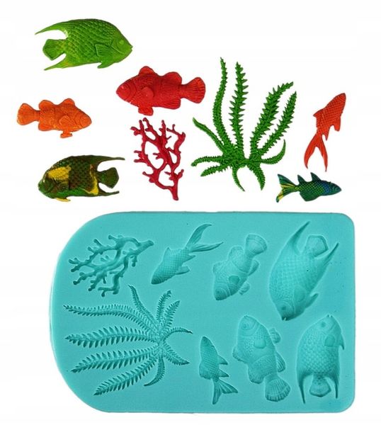 Forma silikonowa do masy cukrowej AKWARIUM Rybki zdjęcie 6