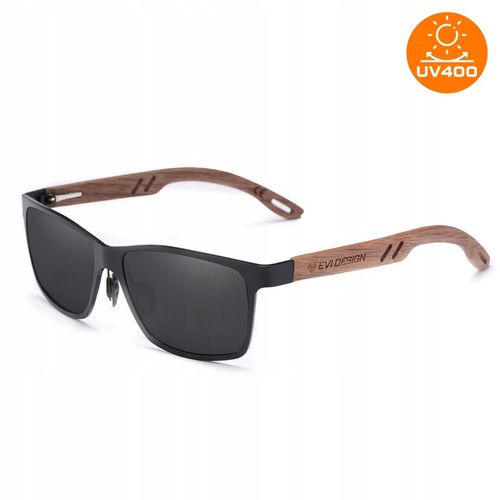 OKULARY PRZECIWSŁONECZNE męskie POLARYZACYJNE drewniane NERDY UV400 + na Arena.pl