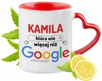 Dla Kamili Kubek Czerwony Z Uszkiem W Kształcie Serca Na Prezent