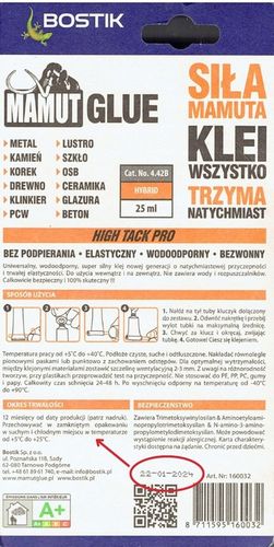 SUPERMOCNY Klej Montażowy do Luster MAMUT 25 ml na Arena.pl