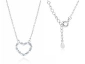 Rodowany srebrny naszyjnik serce serduszko cyrkonia cyrkonie celebrytka srebro 925 Z1812NR_W