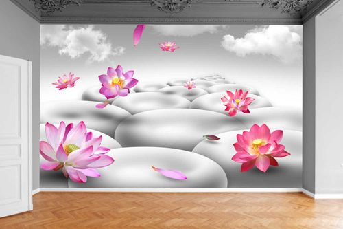 Fototapeta KAMIENIE KWIATY DO SALONU 3D 130x80 na Arena.pl