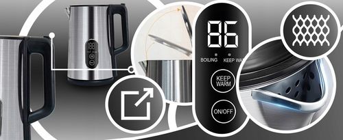 CZAJNIK ELEKTRYCZNY BEZPRZEWODOWY DOTYKOWY 1800W REGULACJA TEMPERATURY 1,8L na Arena.pl