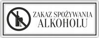 Tabliczka Grawer na Drzwi ZAKAZ SPOŻYWANIA ALKOHOL