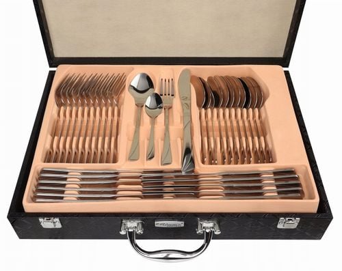 SZTUĆCE ZESTAW NA 12 OSÓB KOMPLET 72 elementy SREBRNE SZTUĆCÓW STALOWYCH na Arena.pl