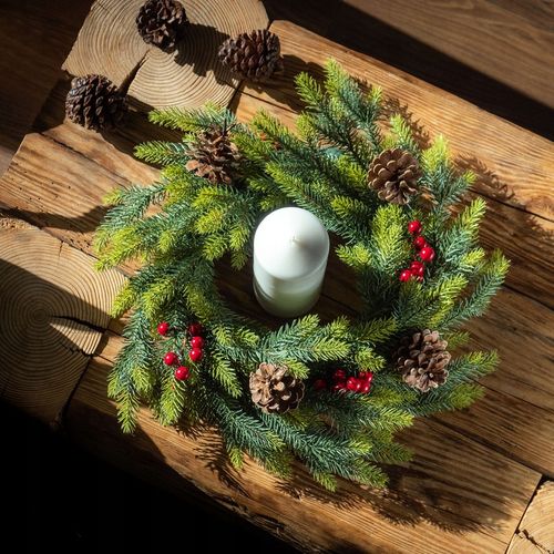 WIANEK ŚWIĄTECZNY STROIK NA DRZWI STÓŁ WIENIEC OZDOBA PREMIUM ŚWIĘTA 45 cm na Arena.pl