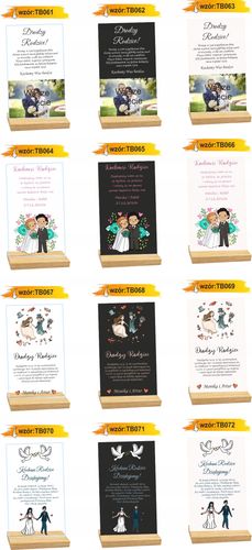 STATUETKA RAMKA podziękowanie dla rodziców na ślub wasze życzenia druk UV na Arena.pl