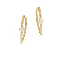 kolczyki angielskie zapięcie, pręcik o pręcik, duża cyrkonia