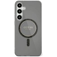 Etui Guess Glitter Circle MagSafe do Samsung Galaxy S25 czarny