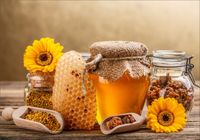 Fototapeta kwiaty dzban miód do kuchni 200x130